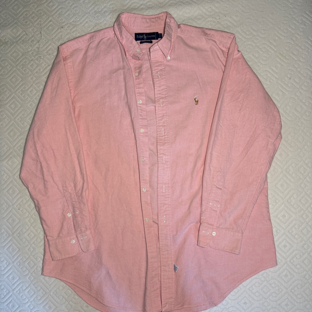 Ralph Lauren Pink Casual Button Down Cotton Shirt